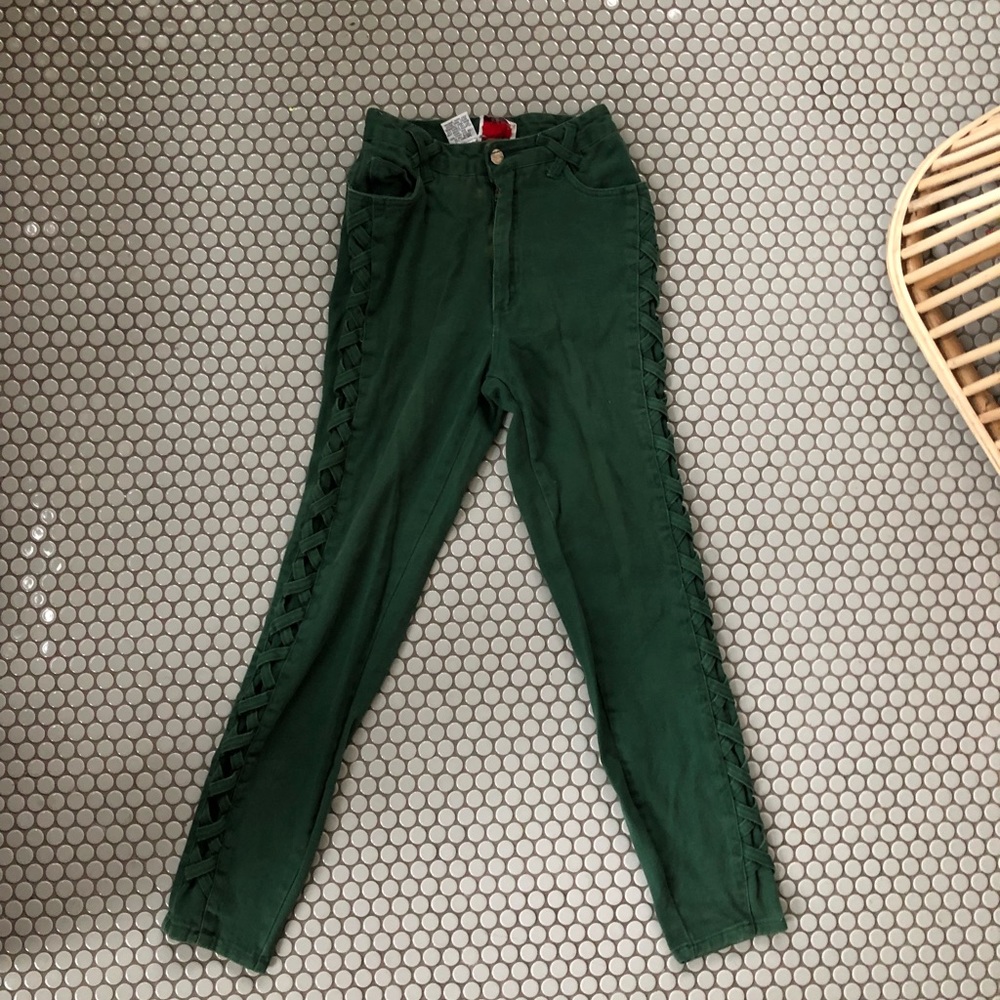 Vintage high waisted green jeans